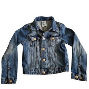 H&M Denim & Denim Jean Jacket Trucker Fit Kids Size 5-6 Youth Girls Full Button